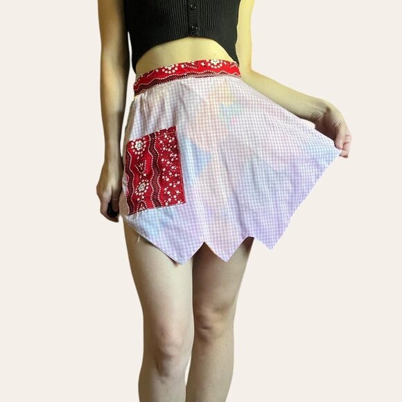 Vintage handmade patchwork skirt/waist apron - Picture 7 of 8
